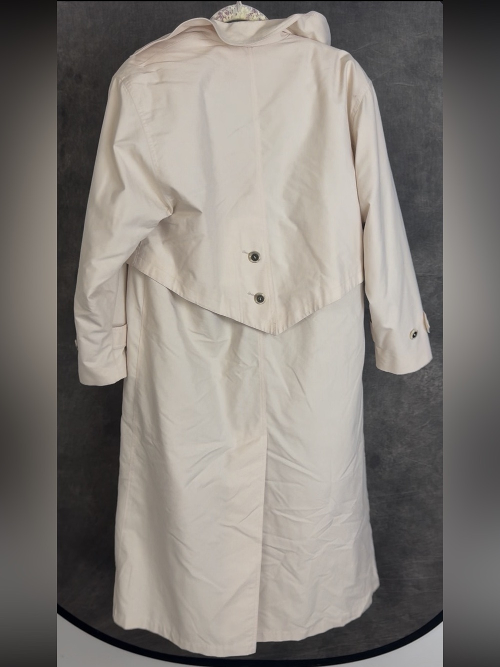 VINTAGE MISTY HARBOR CREAM FLANNEL LINED TRENCH COAT WOMEN’S SIZE 10 - Picture 5 of 6